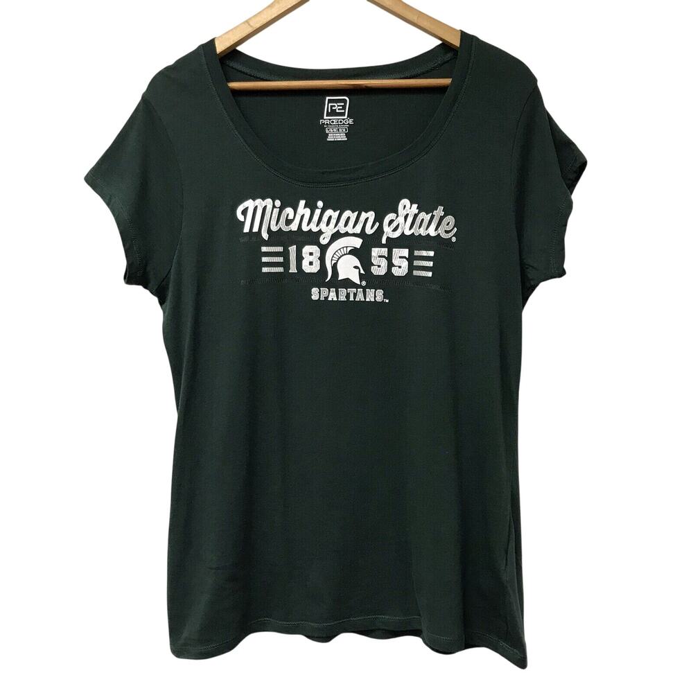 Michigan State Pro Edge By Knights Apparel Top Womens Large Spartans Green White